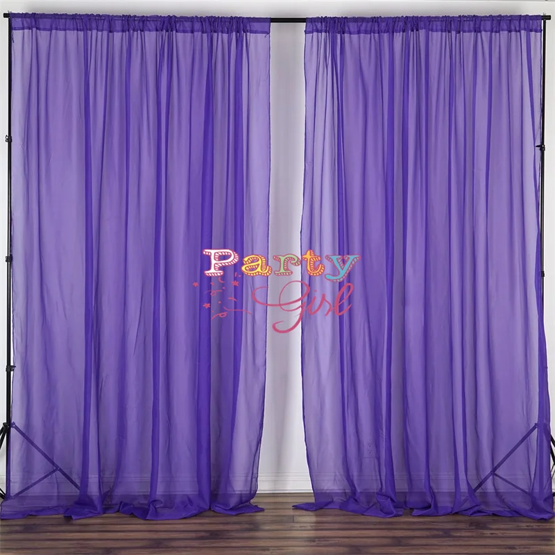 

2pcs Set Chiffon Wedding Backdrop Curtain Stage Background Photo Booth Event Banquet Party Decoration