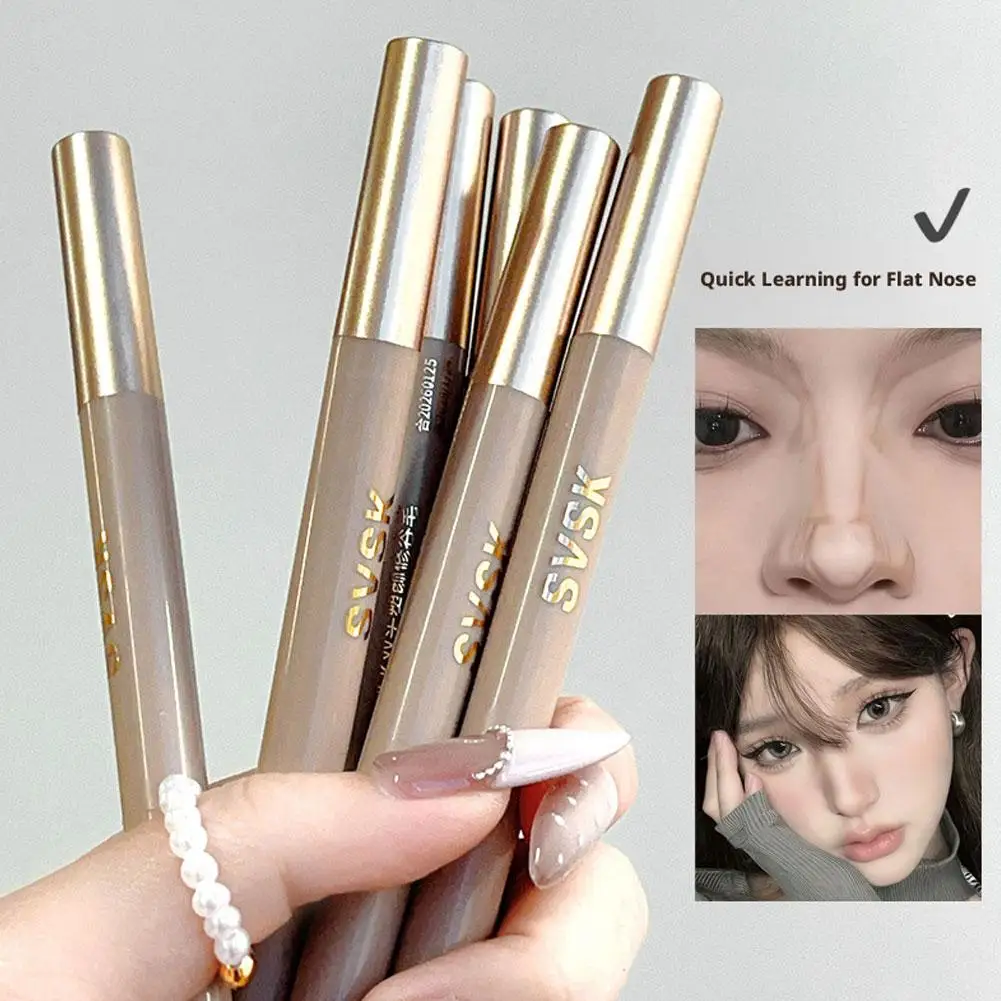 Doppelseitiger Konturenstift mit Pinsel, Nasen-Schattierungscreme-Stift, Gesichtskonturierung und Schattierung Make-up – Detail 15