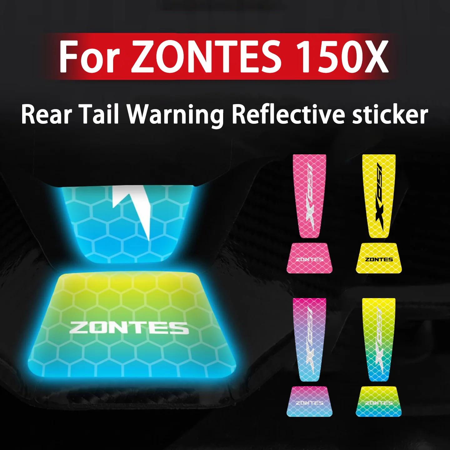 

Для мотоциклов Zontes 150X 2026 года: Сильно отражающие виниловые наклейки на заднюю часть мотоцикла/скутера, аксессуары для приключенческих мотоциклов