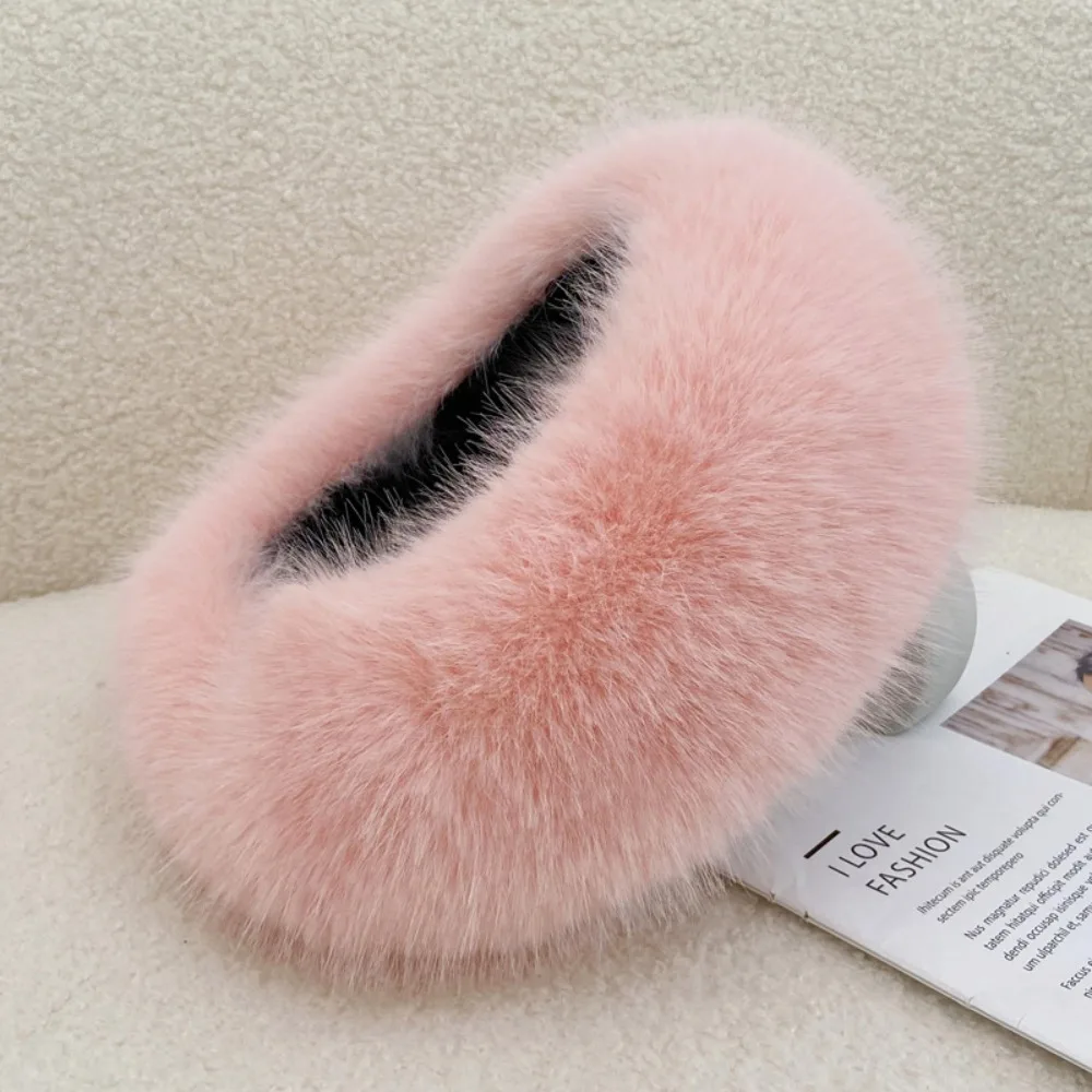 

Fashion Thick Turban Hat Keep Warm Solid Color Winter Hat Imitation Fox Fur Elastic Ski Hats Winter
