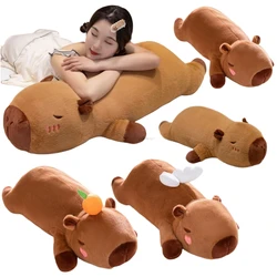 1pc Kawaii Stuffed Capybara Animal Fruit Persimmon Plush Long Pillow Cushion Soft Doll Cartoon Toys Cushion Decor Baby Boy Gifts