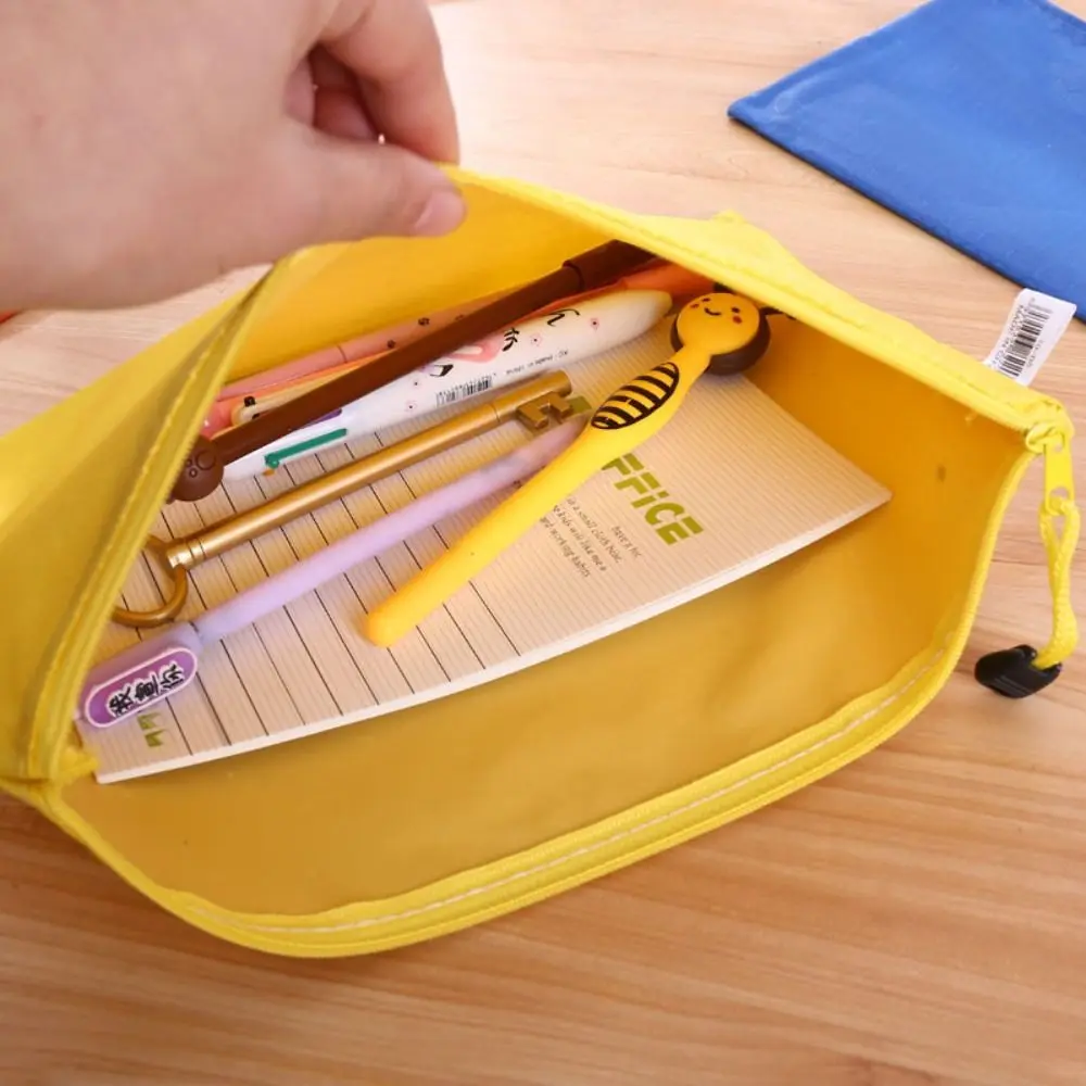 Color A4 Zipper File Bag Waterproof Oxford Cloth File Folder Large Capacity Portable Stationery Storage Mesh Bag
