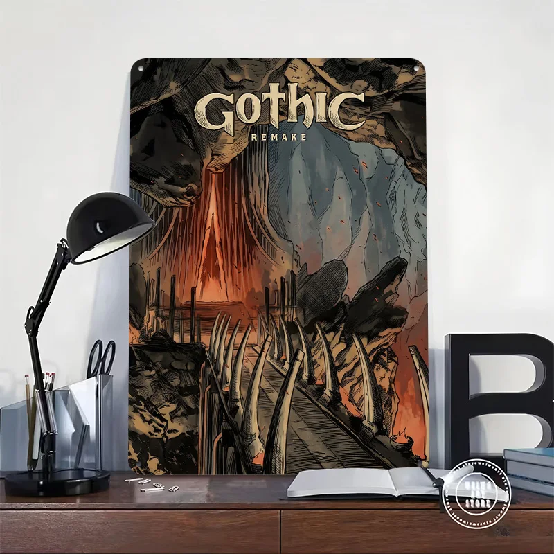 Gothic Remake Game Art Personalized 3D Textured Metal Poster Wall Art Vintage Tin Signs for Luxury Decoration Home Decorations