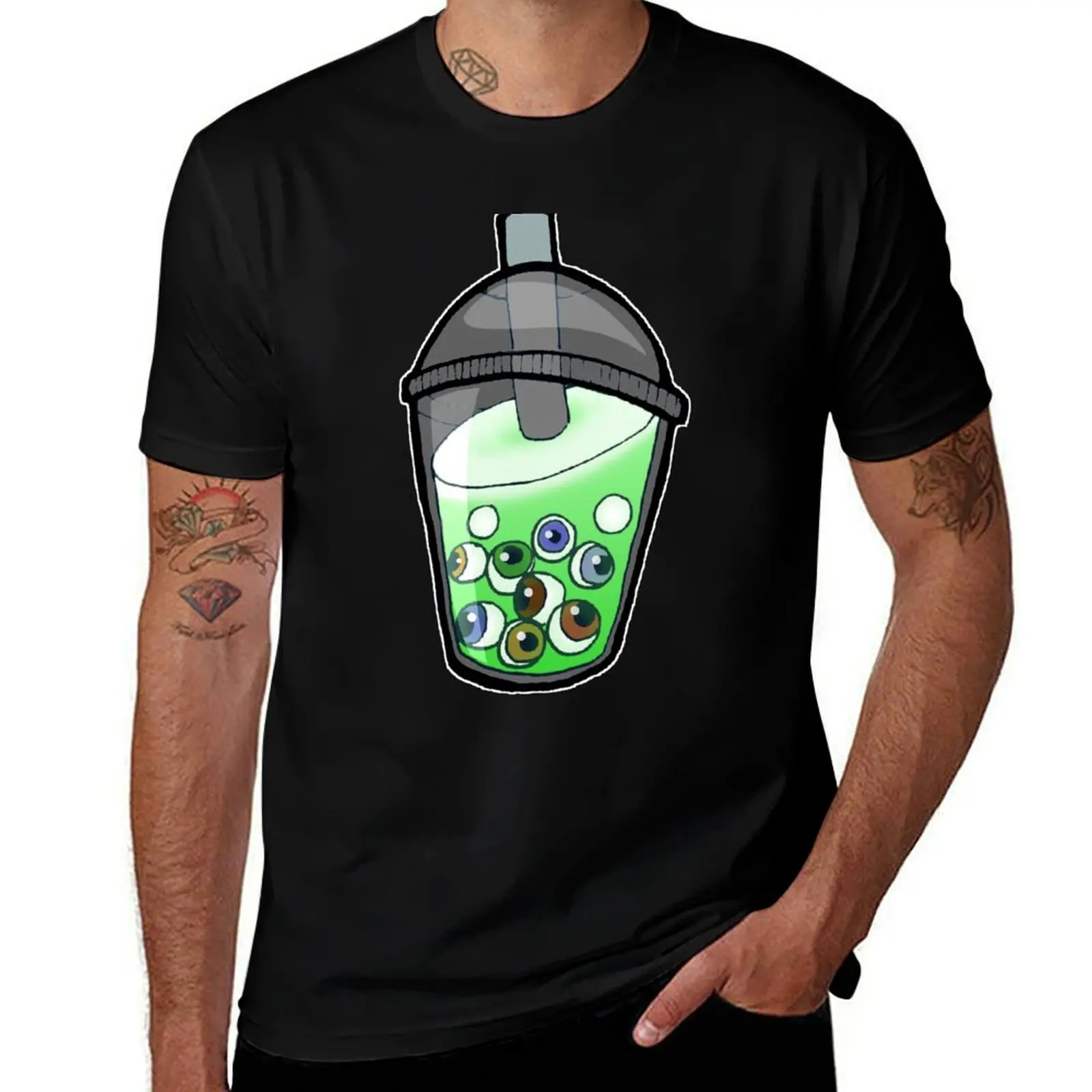 

Eye Bubble Tea Watermelon T-Shirt customs vintage graphic tee tshirts for men
