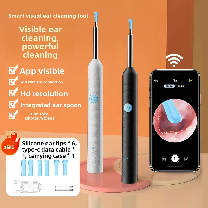

Wireless Smart Ear Pick with HD Camera, Rechargeable Ear Cleaner, Real-Time Visual Ear Wax Removal Tool