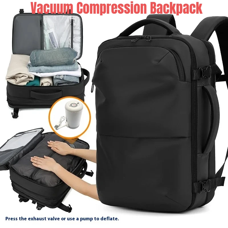 Vacuum Compression Backpack Expandable Dry Wet Separation Anti-Theft Laptop Bag for Travel Business Commute
