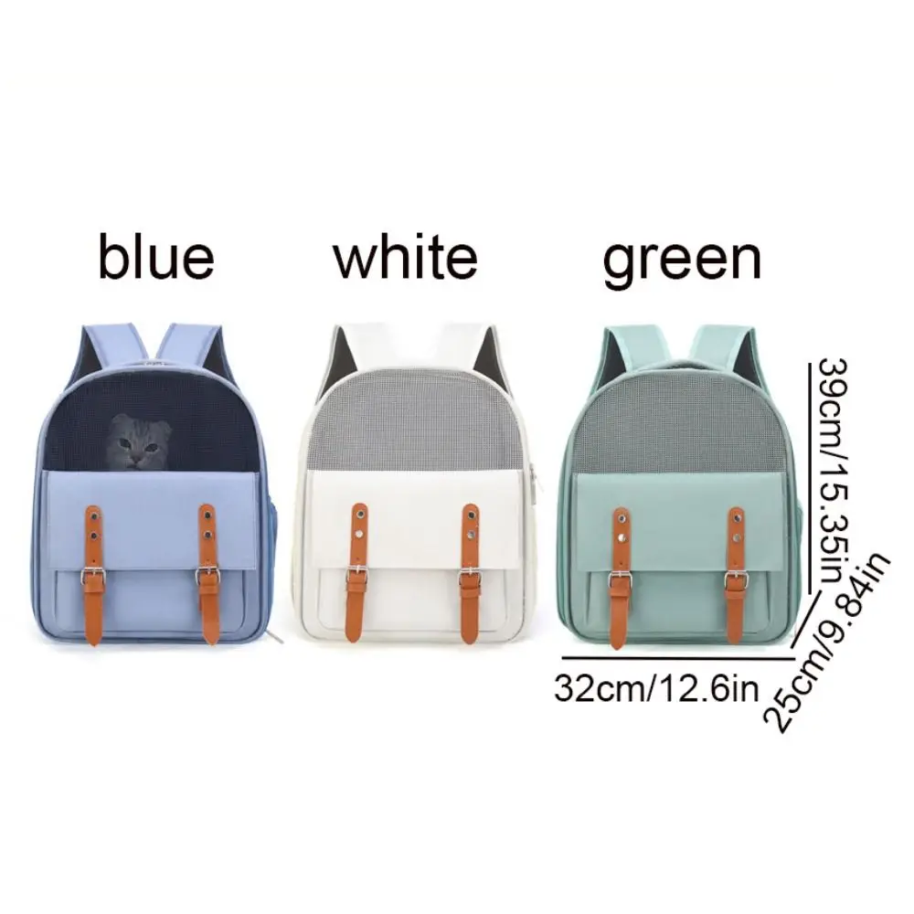 Breathable Breathable Cat Carrier Bag Large Capacity Double Shoulder Portable Cat Backpack Wear-resistant PVC/Oxford