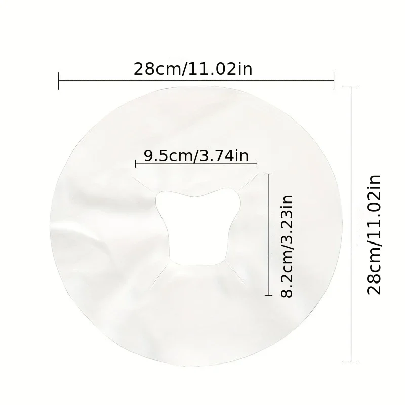 300Pcs Disposable Non-woven Face Cradle Covers, White Round Massage Table Face Pillow Covers, Disposable Headrest Pads for Salon