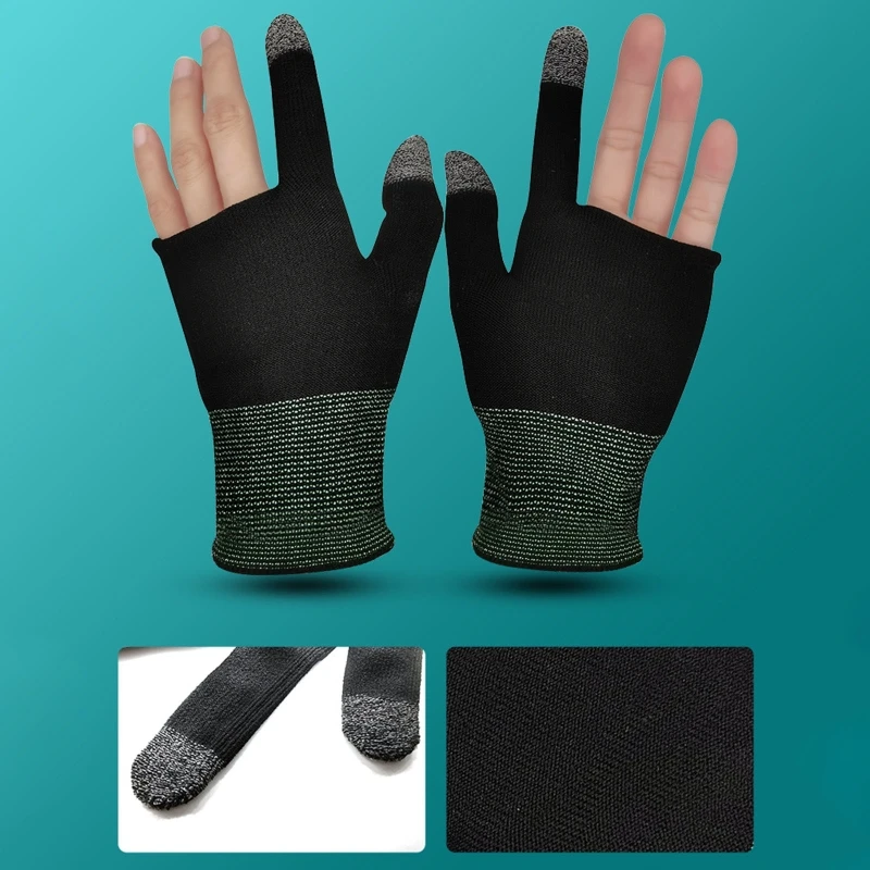Manguitos para dedos de dos dedos para juegos, guantes para juegos móviles, a prueba de sudor, pantalla táctil, cunas para dedos sin costuras para controladores de juegos móviles