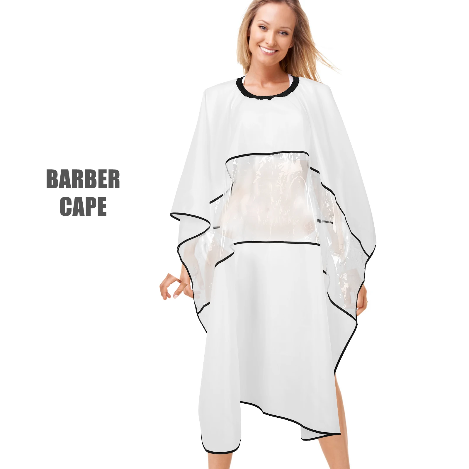 Barber Cape With Transparent Window Hairdressing Gown Durable Polyester Adjustable Size Easy Clean Stylist Accessories For Salon - Image 2