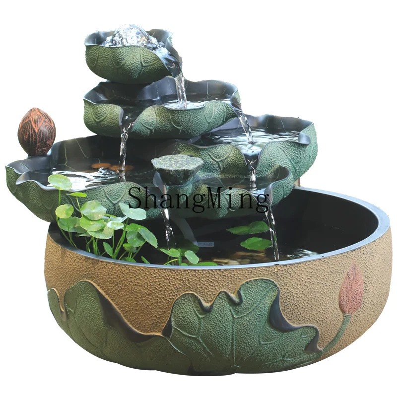 

ZYY creative fountain water ornament lucky water feature Chinese feng shui wheel living room desktop small fish tank