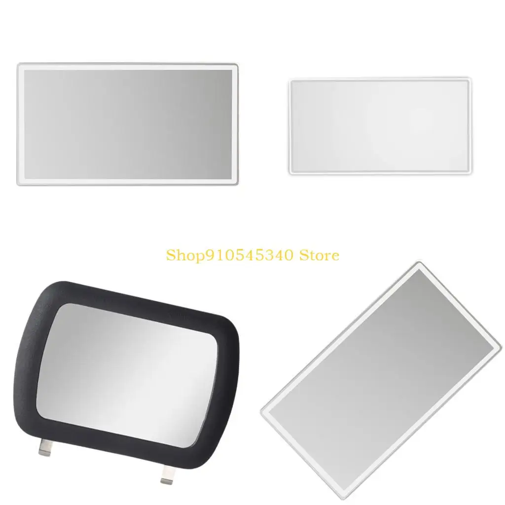 

U2JA Car Interior Cosmetic Mirror Makeup Mirror for Car Visors Seatback Stainless Steel Makeup Mirror Universal Vanity Mirror