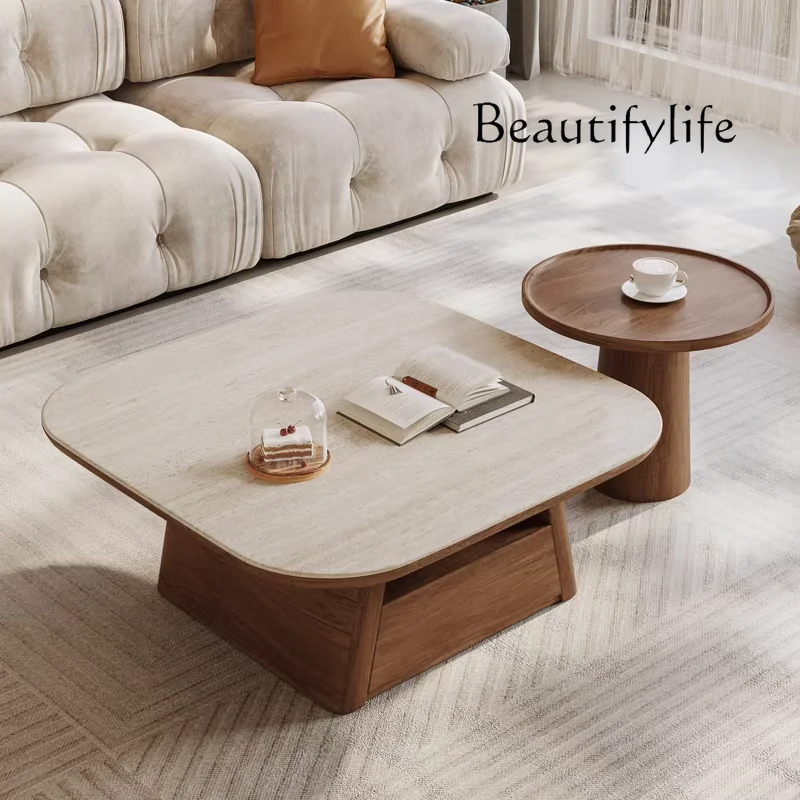 

W Luxury Modern Coffee Table Living Room Unique Cheap Space Saving Aesthetic Side Table Service Mesa Auxiliar Postmodern Furnit