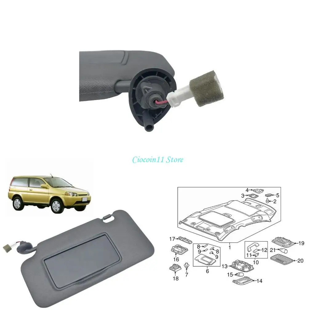 

Y1UB Left Driver Side Sunvisor for HR-V 83280-T7W-A12ZA Auto Accessory
