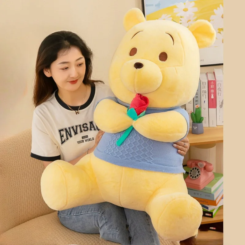 85CM Super Big Size Disney Cartoon Cute Sweater Winnie The Pooh Stuffed Animal Doll Plushies Pillow Doll Children's Holiday Gift