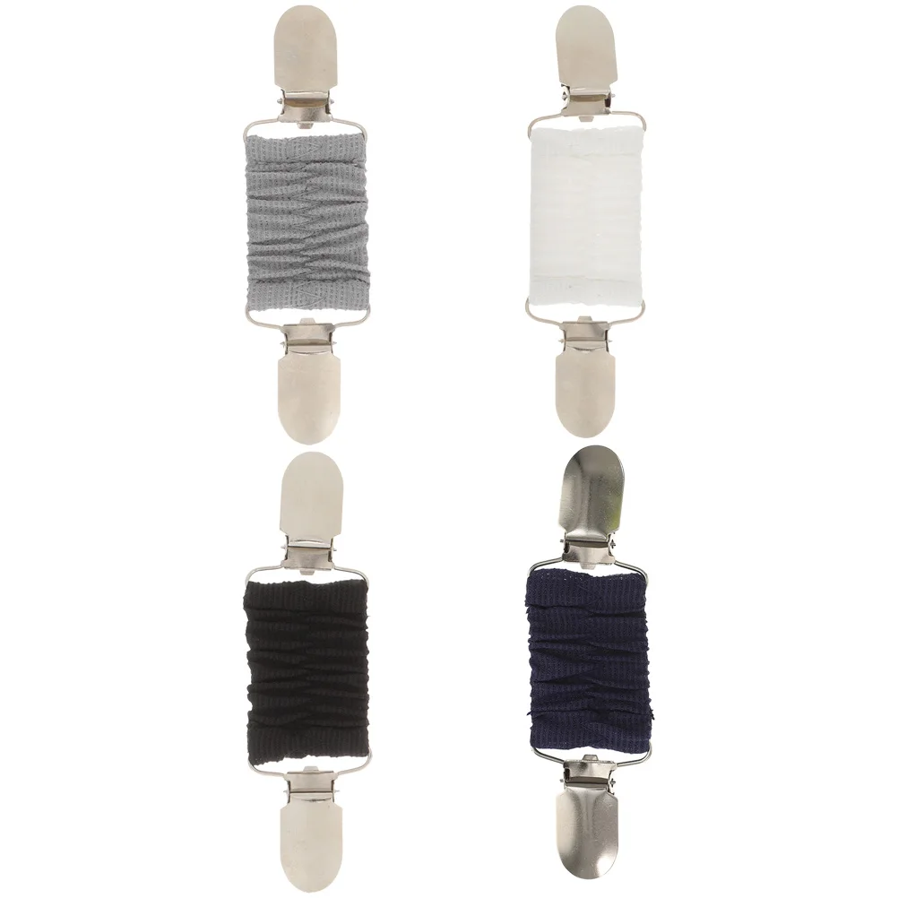 

4pcs Elastic Shawl Clips Clothing Clamps Portable Dress Clips Women Sweater Clasps Back Cinch Accessories Scarf Waist Shirt