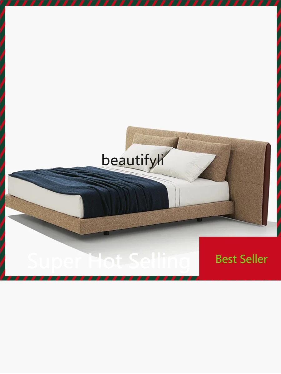 A71 Italian Style Light Luxury Minimalist Designer Bedroom Wide Screen Double Bed Villa Bed Screen Marriage Bed Master Bedroom
