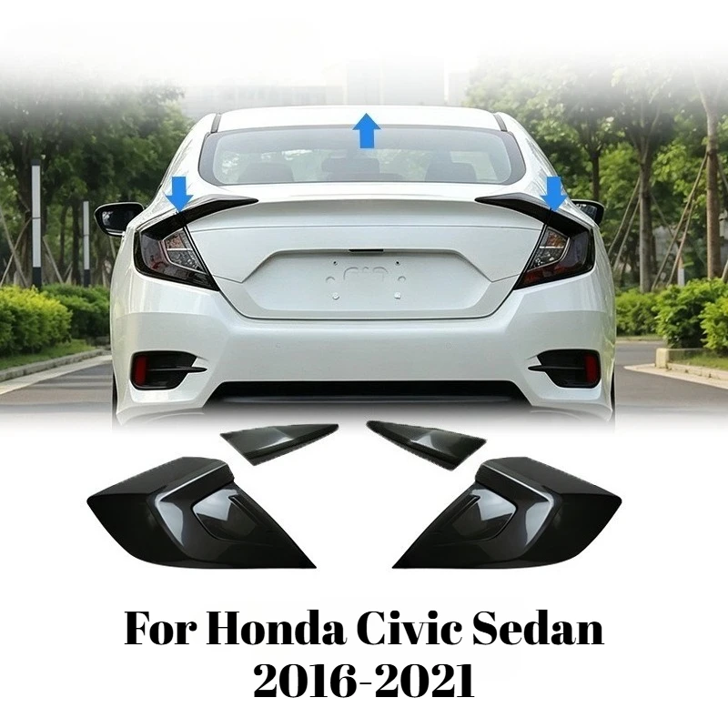 Tail Light Cover For Honda Civic Sedan 2016-2021 Rear Lamp Decorative Protection Cover Smoked Black Exterior Accessories Styling