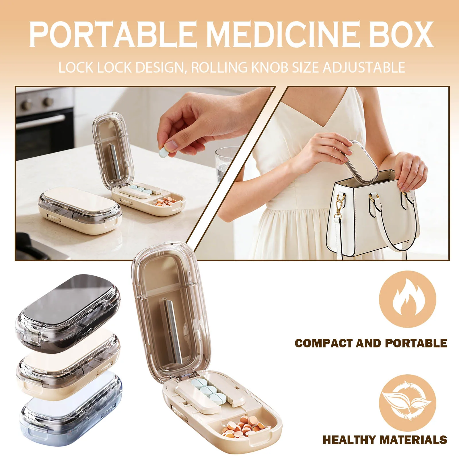

Portable Small Medicine Box Two Meals a Day Sealed Moisture-proof Seven Days a Week Carry-on Drugs Drug Sub-packaging Storage