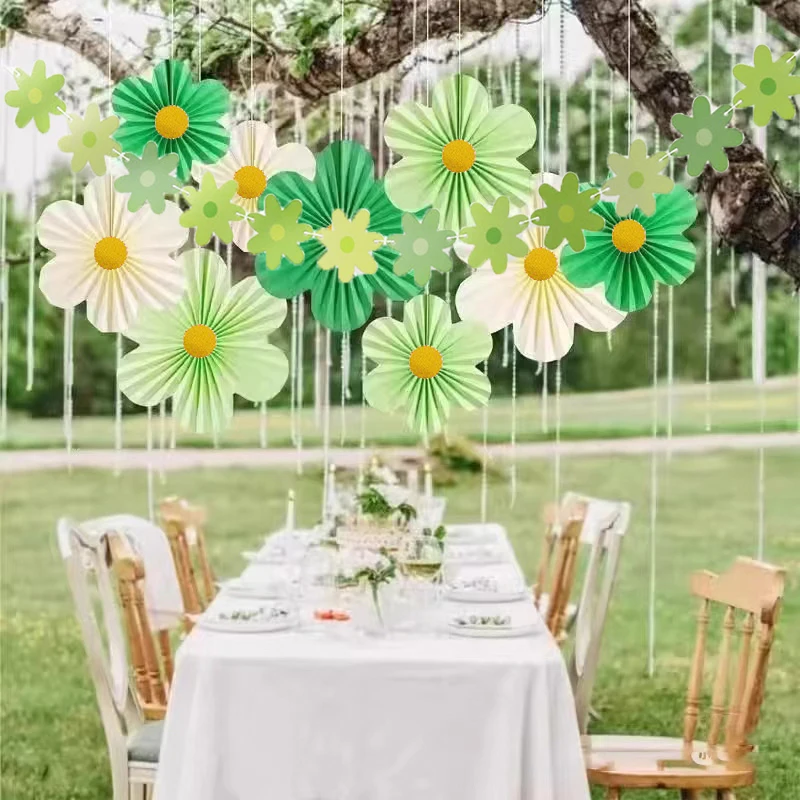 10 Stück Papierblumen-Dekorationen, Party-Papierfächer, florale Pom Poms, florale Hintergrunddekoration für Hochzeiten, Geburtstagsfeiern, Dekorationen – Detail 18