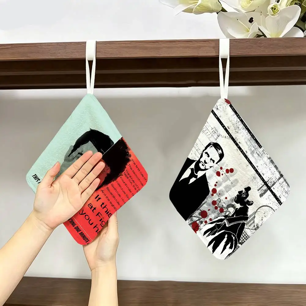 Fight Club Movie Hanging Style Hand Wiping Towel, Polyester Cotton, Anti-fade for Indoor Kitchen Living Room