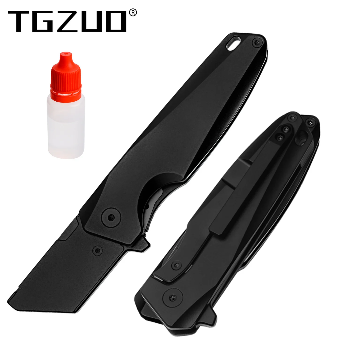 Titanium Alloy Folding Knife Utility Knife EDC Pocket Cutter knife Outdoor Multifunctional Tool Portable Box Cutter Black