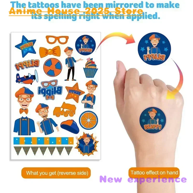 2025 Animation Costume Hot Blippis Costume Cosplay Accessorie Toys Orange Bow Tie Suspenders Hats and Glasses Stickers Roleplay