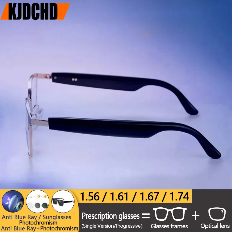 

KJDCHD беспроводные Bluetooth умные очки по рецепту с защитой от синего луча фотохромные очки для чтения при близорукости прогрессивные очки GS06