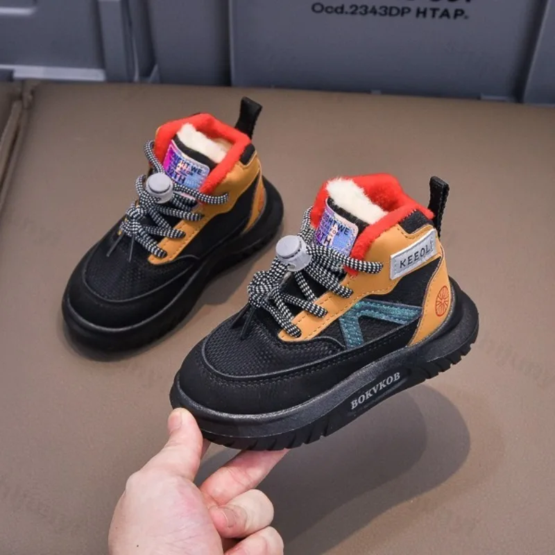 Children Ankle Boots 2025 Autumn Winter Boys Snow Boots Non-slip Short Boot Kids Outdoor Comfort Warm Plush Toddler Cotton Shoes