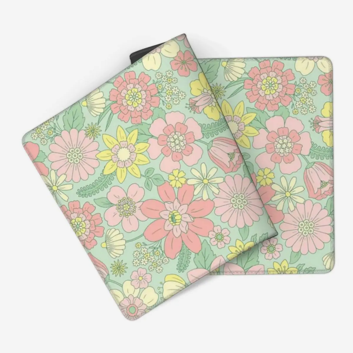 Large Mouse Pad Retro Spring Floral Pattern Gamer PC Laptop Mats Keyboard Carpet Computer Gaming Office Accessories Desk Mat