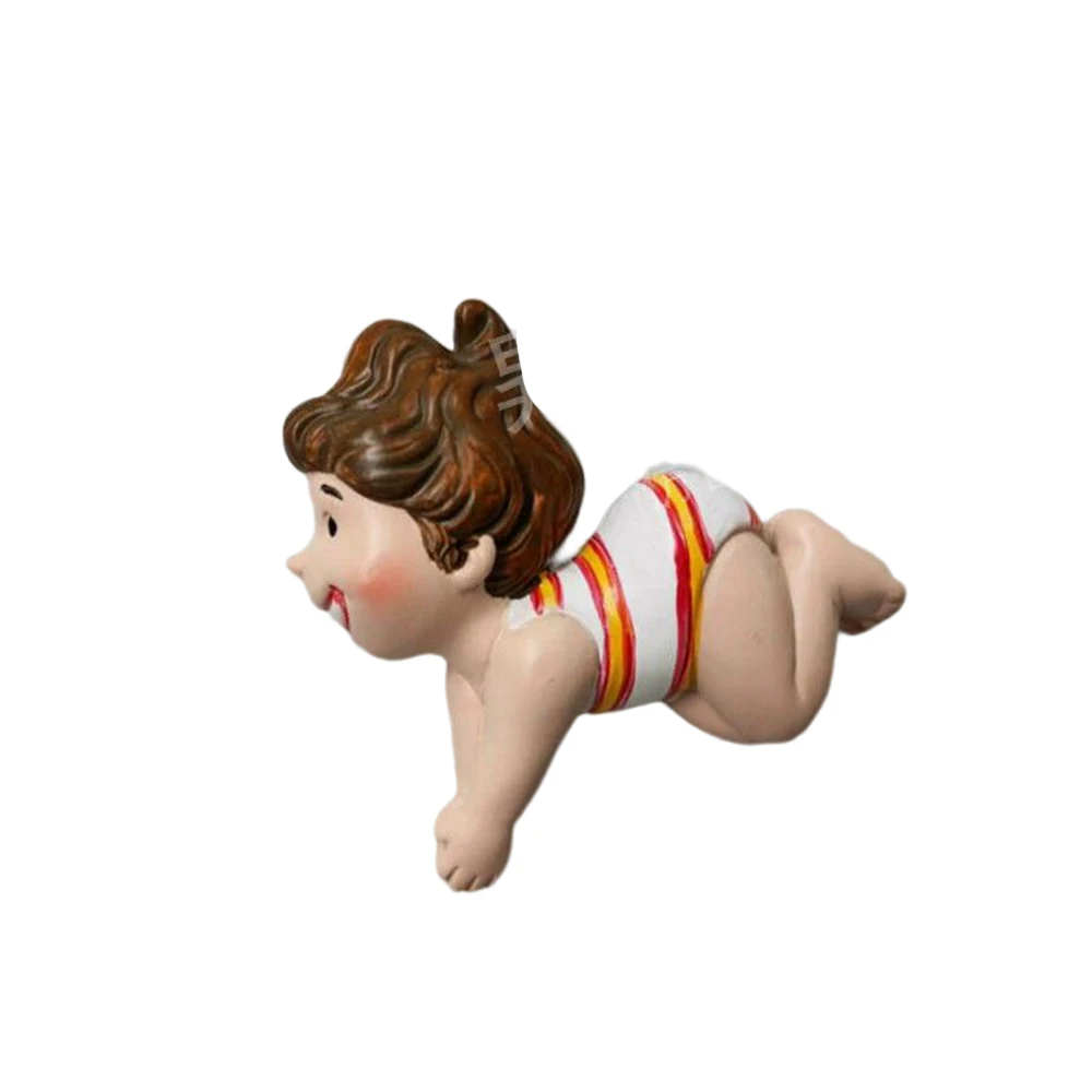Swimming Boy Girl Funny 3D Resin Cartoon Cute Design Refrigerator Stickers Home Kitchen Sticky Notes Decorations Gifts