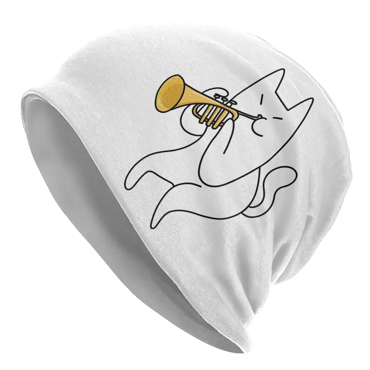Trompete gato quente malha boné moda gorro chapéu outono inverno ao ar livre gorros chapéus para homens mulheres adultos