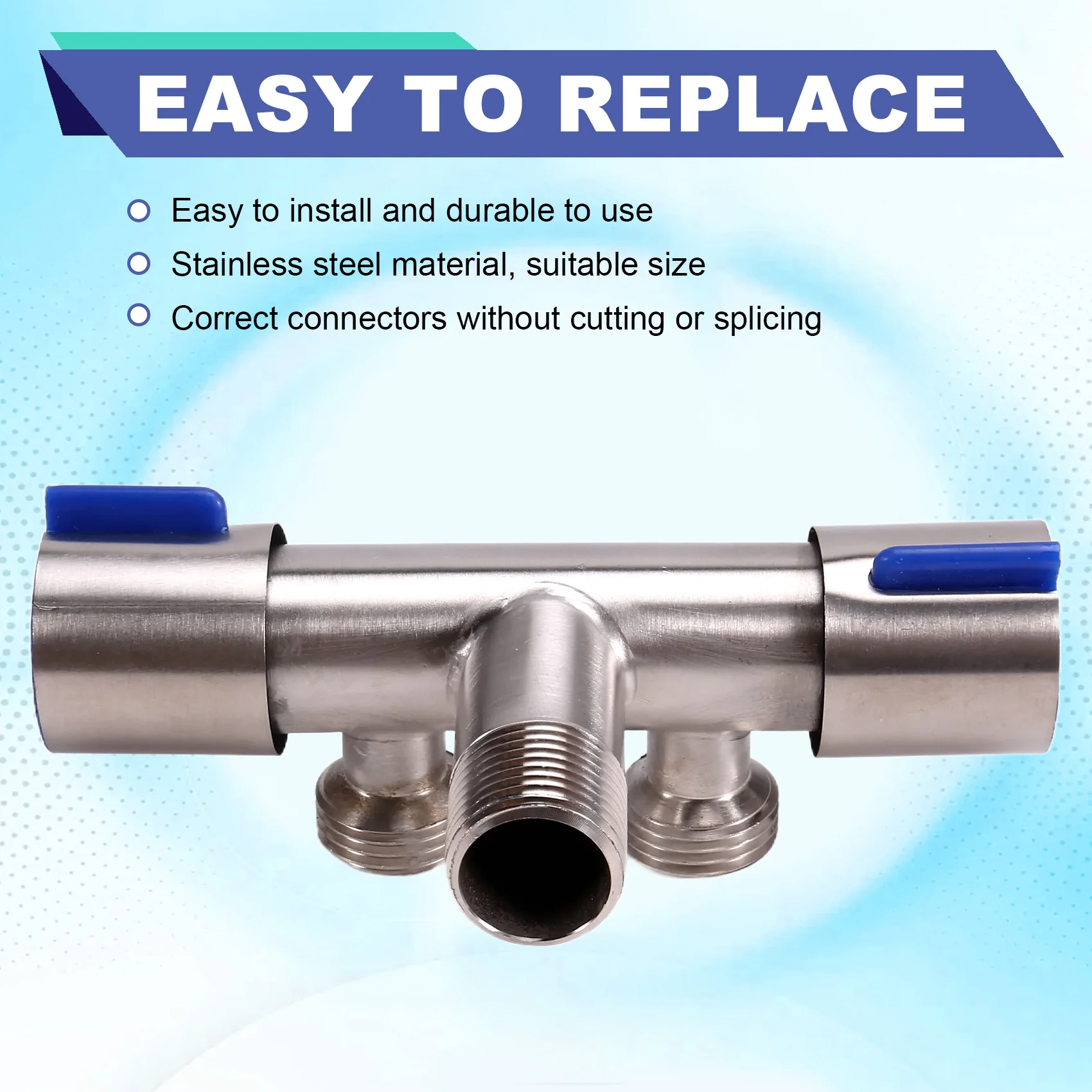 

5PCS Dual Control 1 In 2 Out Bathroom Toilet Angle Valve Washing Machine Dual Water Bidet Angle Valve Faucet-A27R