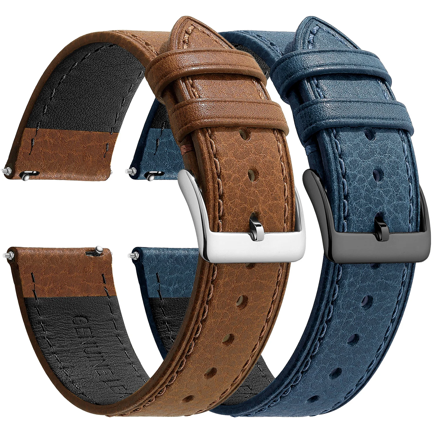 Nappa Leather Watch Strap Natural Vegetable-Tanned Leather Watchband 12/14/16/18/19/2021//22/24mm Quick Release Watch Band