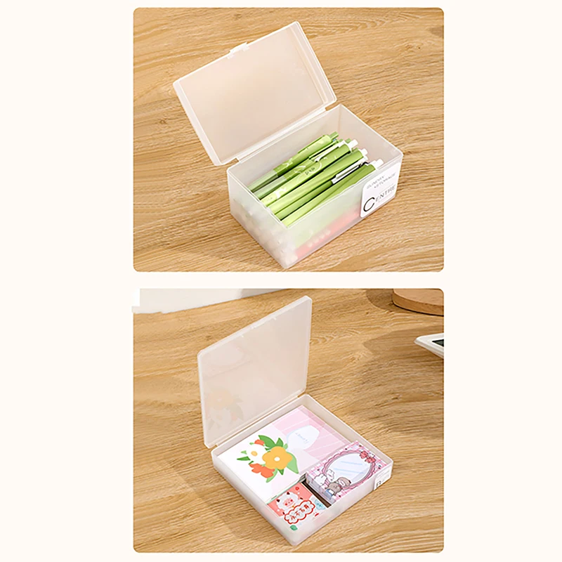 Transparent Plastic Box Kpop Photo Card Storage Box Translucent Kpop Photo Card Storage Box Desktop Cosmetic Storage Organizers