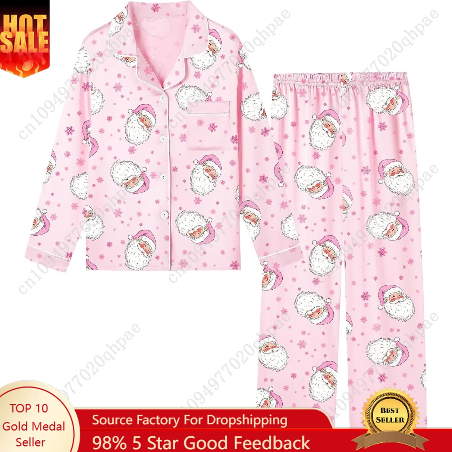 

Schbbbta Girls & Women Pajamas Set, Satin Silky Pjs Button-Down Kids Sleepwear, 3 Years - XX-Large