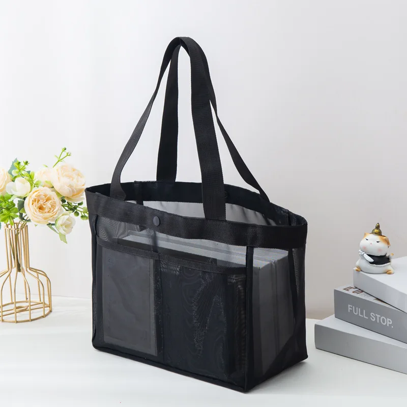 Mesh Handbag With Large Capacity Nylon Mesh Storage Bag, Shopping Bag, Outdoor Portable Shoulder Bag