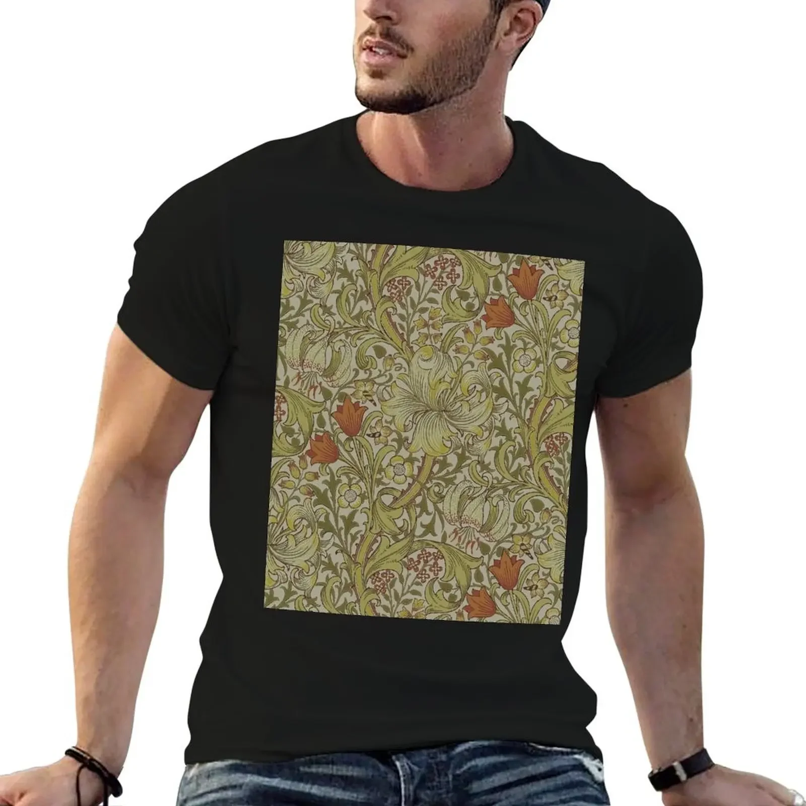 

William Morris Floral lily willow art print design T-Shirt oversized graphic t shirt vintage oversized t shirt men