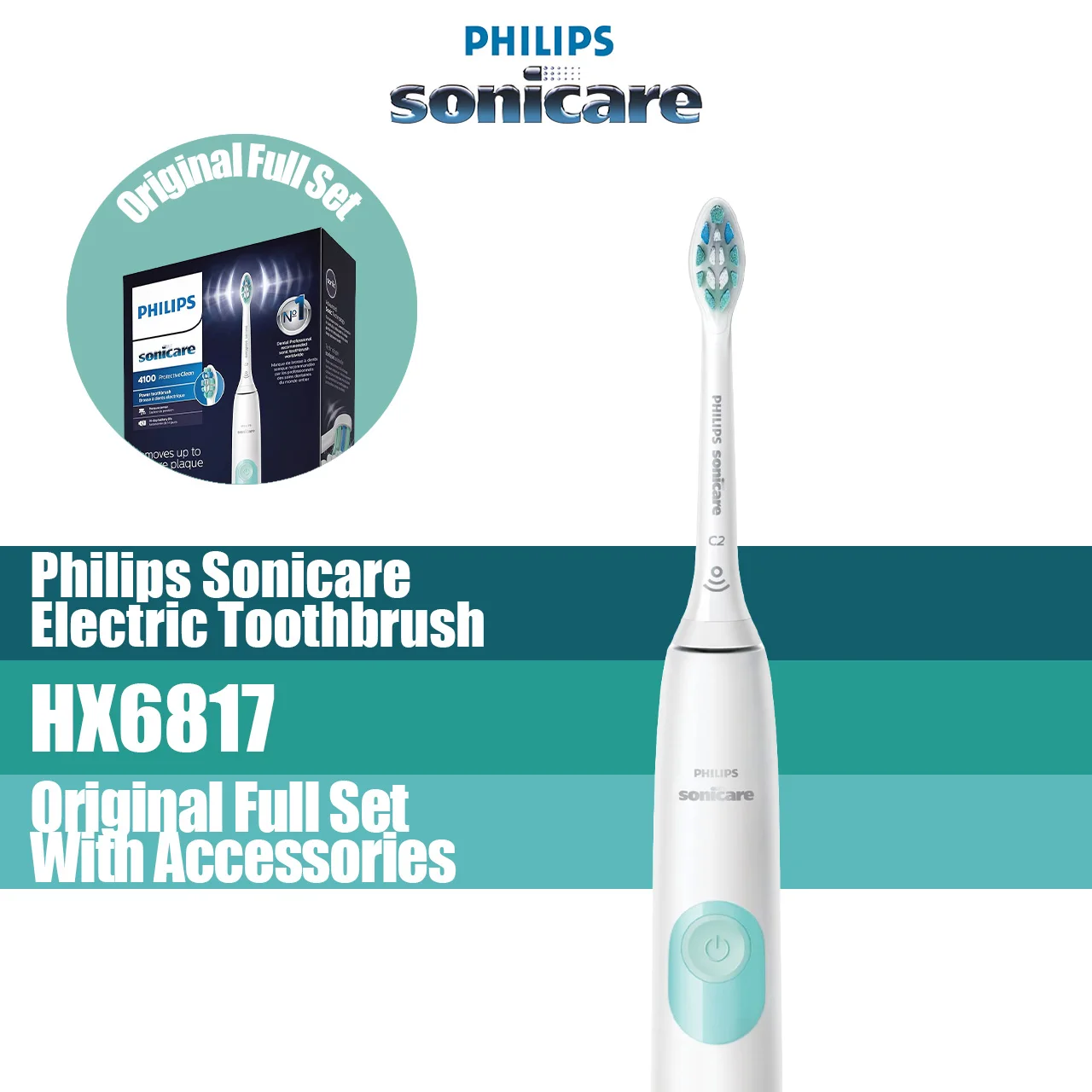 

Philips Sonicare ProtectiveClean Series 4100 HX6817 Rechargeable Electric Power Toothbrush