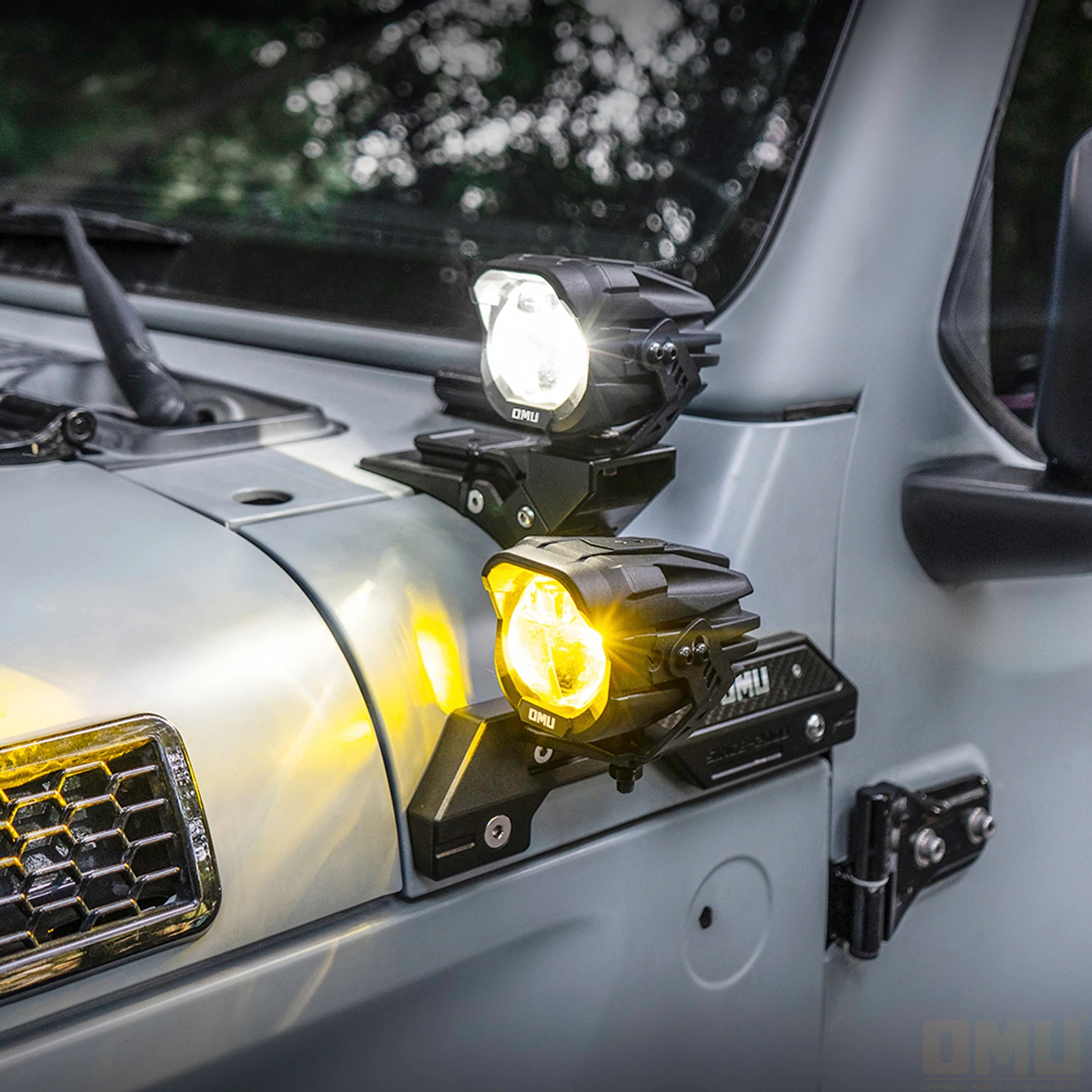 OMU 4x4 A-Pillar Pomocniczy reflektor Żółty Biały Dwukolorowy LED Światło 12V Dla Jeep Off-road Ciągnik siodłowy Łódź SUV ATV, Pojazdy — zdjęcie 3