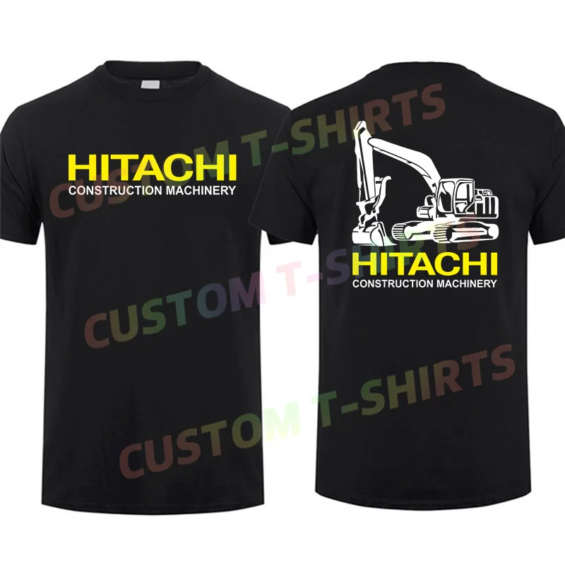 2024 Men T Shirt Casual Hitachi Logo T-shirt Graphic Summer Short Sleeves 100% Cotton S-3XL