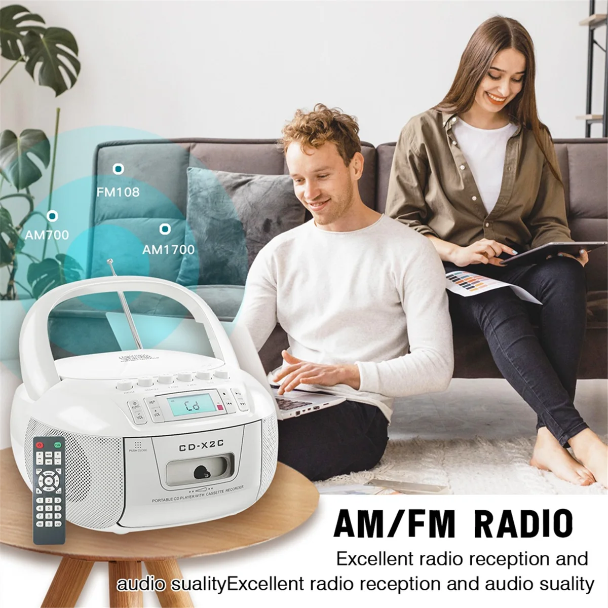 

New Tech Portable CD Cassette Player FM AM Tape CD Player Student Learning U Disk MP3 Stereo Music Player