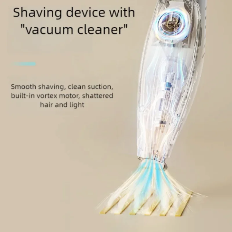 Electric Cat Grooming Tool with Low Noise Hair Suction Full Set Bass Shaver Vacuum Cleaner Quiet Pet Hair Removal for Cats