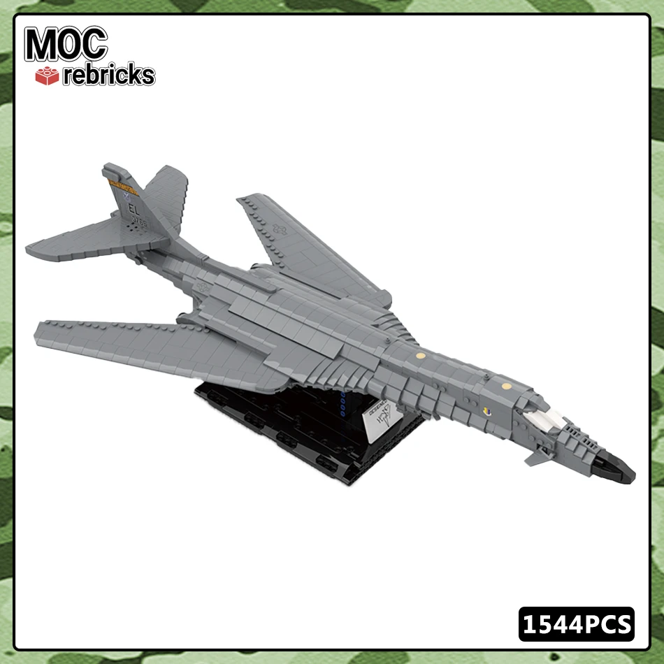 MOC Building Block 1:72 Scale B-1B Fighter Aircraft Model DIY Assembled Educational Creative Brick Toys Puzzle Xmas Gifts 1544P