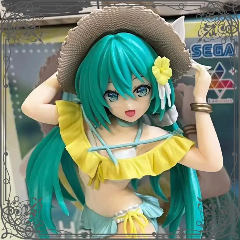 

Original Sega Hatsune Miku Luminasta Straw Hat Swimsuit Conceptual Series Vol.1 Collector Anime Figure Model Toy Gift In Stock
