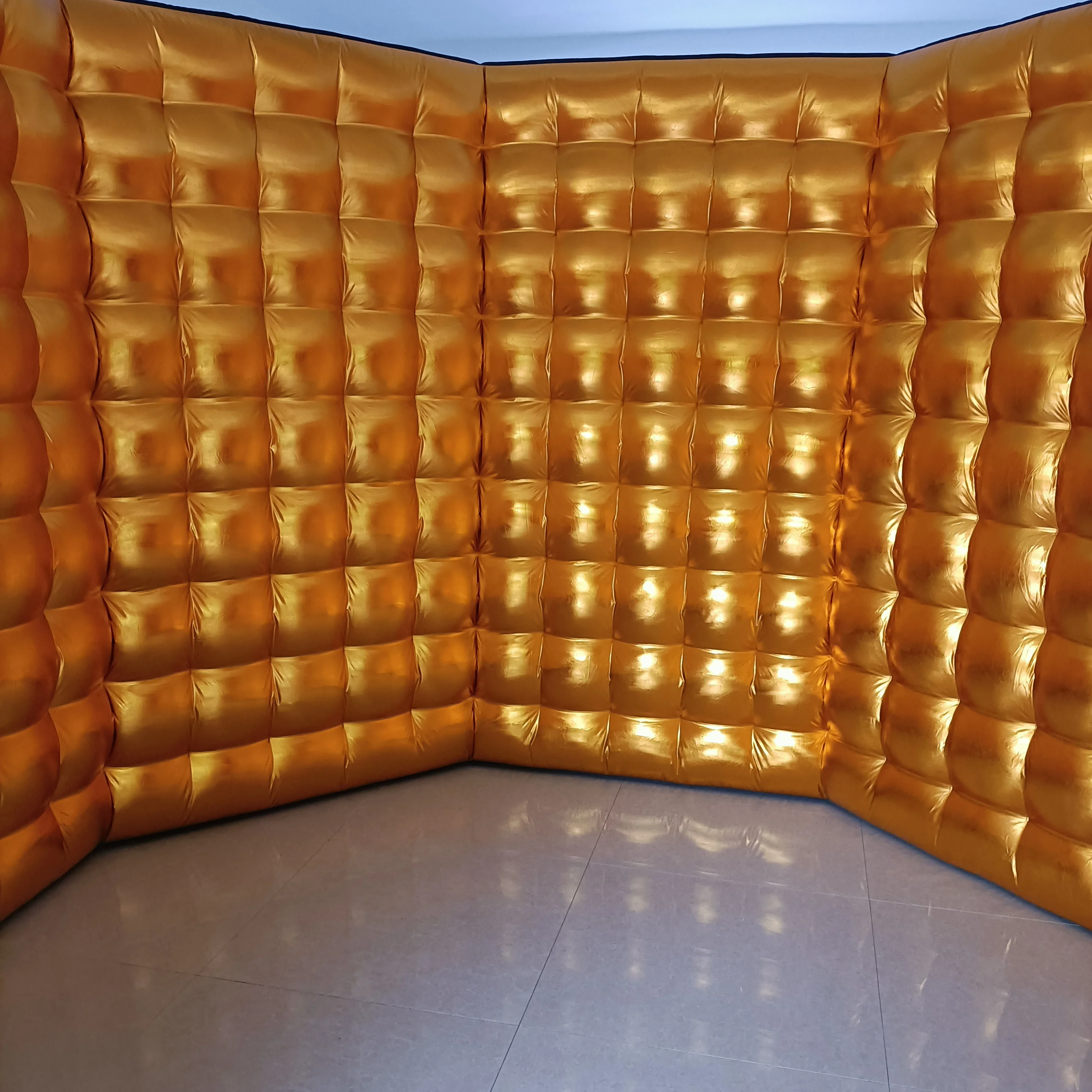 Gold color Automatic 360 Degree Spinning Video Booth Platform Custom Enclosure Backdrop 3d Portable Inflatable 360 photo booth