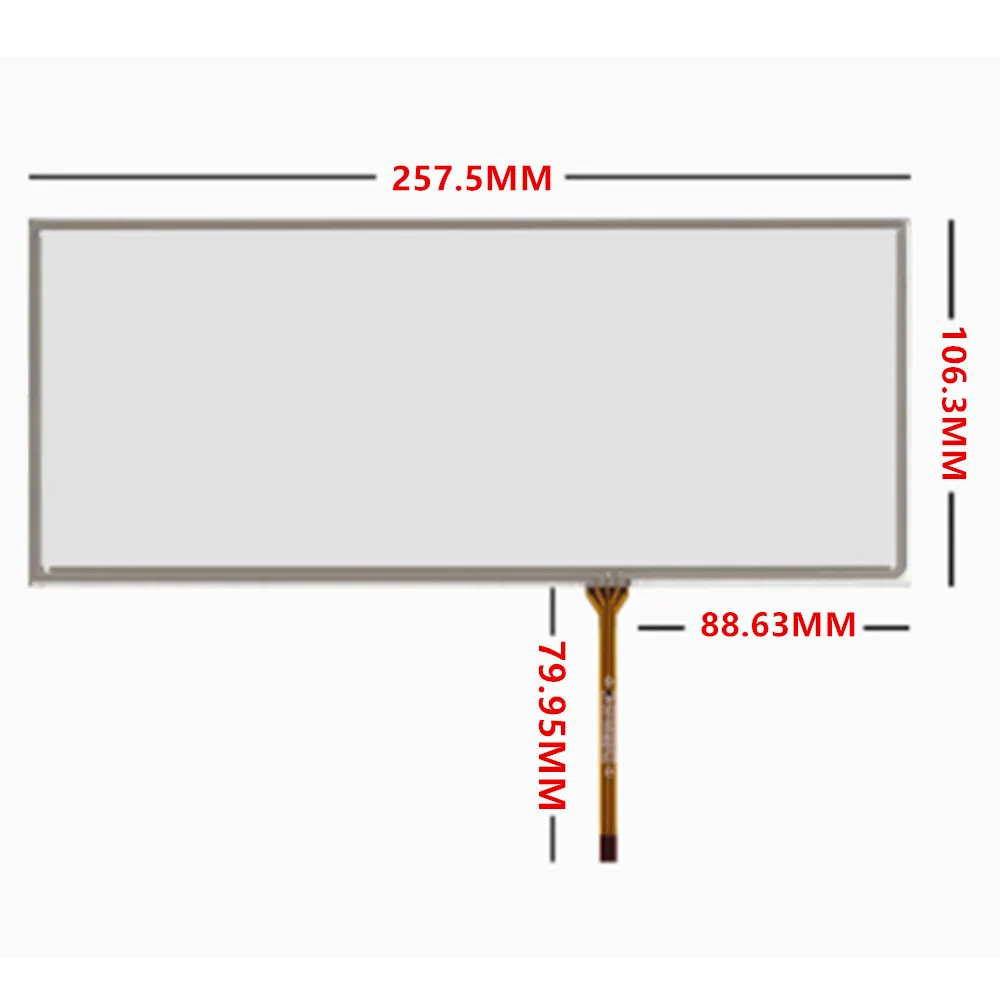 

10,2-дюймовый 257 мм x 106 мм 4-контактный сенсорный экран, резистивная стеклянная панель, внешний экран, автомобильное радио, специальная сенсорная панель управления