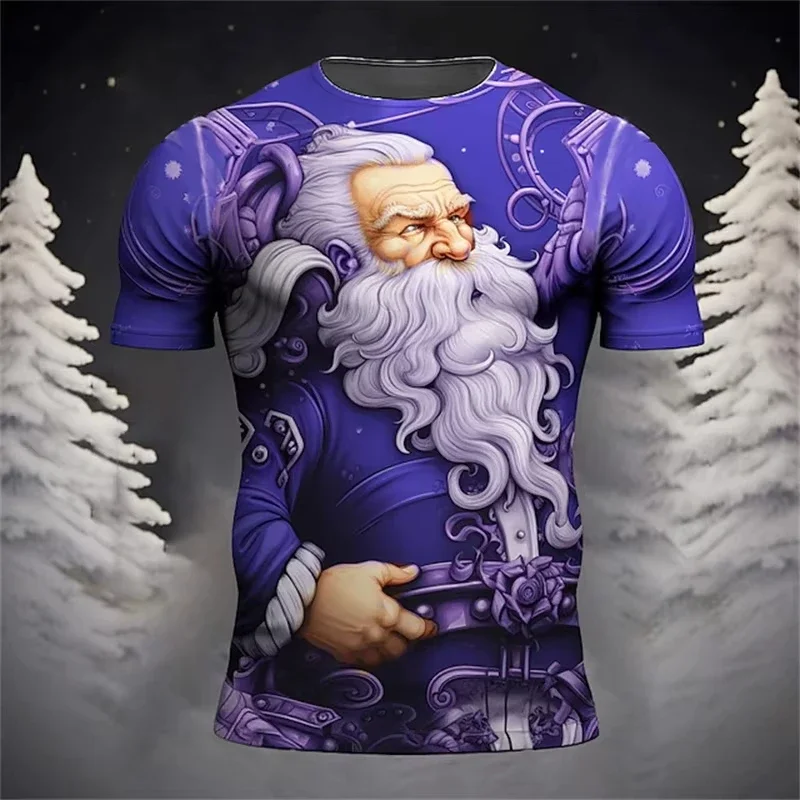 Christmas 3d Print T Shirt Fall Fashion Men's Clothing Christmas Graphic Short Sleeve Casual Oversized T-shirt Men Clothing Tee
