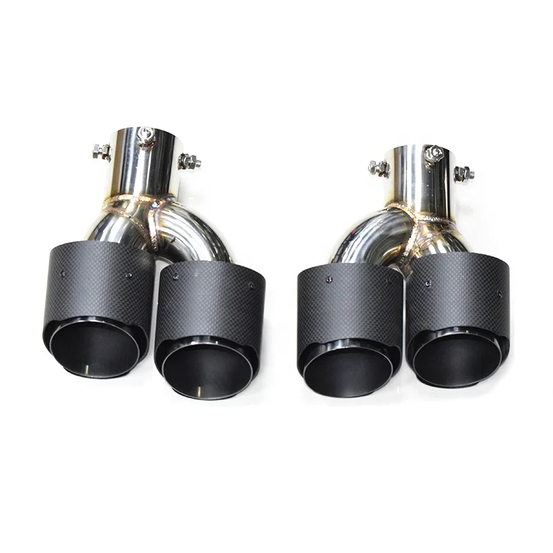 1 Pair Stainless Steel 63mm Carbon Fiber g20 bmw exhaust tips for 2020 330i exhaust pipe 325i 320i Muffler Tip