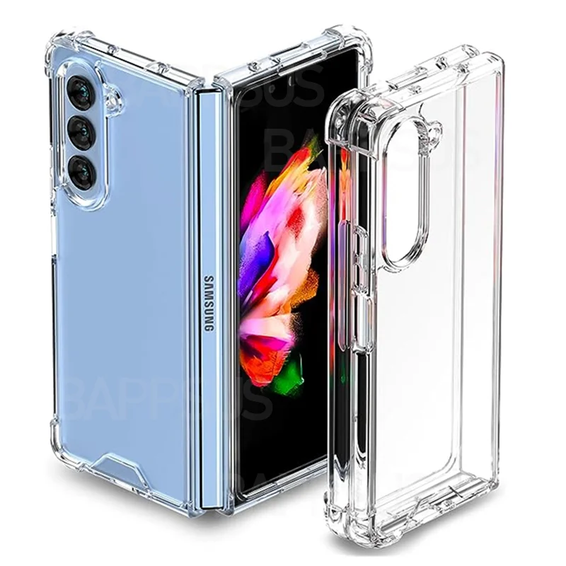 Fold5 Clear Case For Samsung Galaxy Z Fold 5 4 3 5G Anti Fall Shockproof Bumper Shell Cover For Z Fold4 ZFold3 ZFold4 ZFold5 New